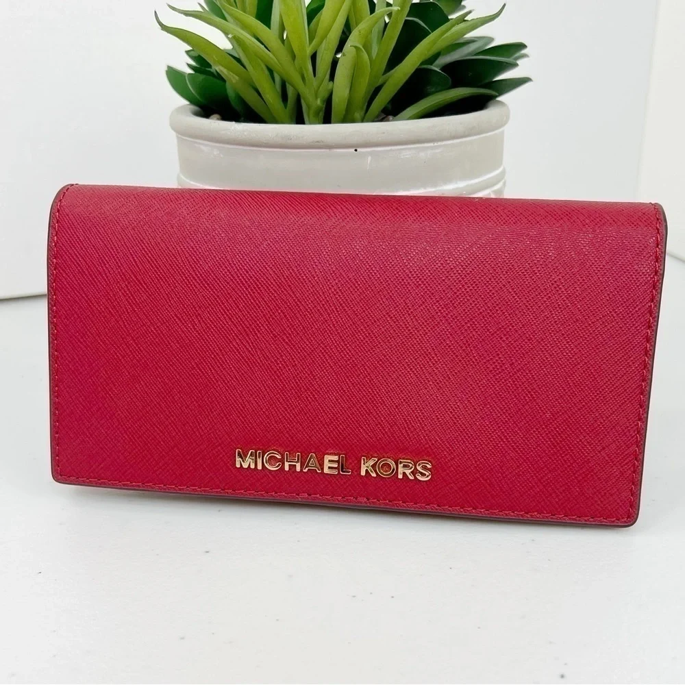 Michael Kors, red leather handbag